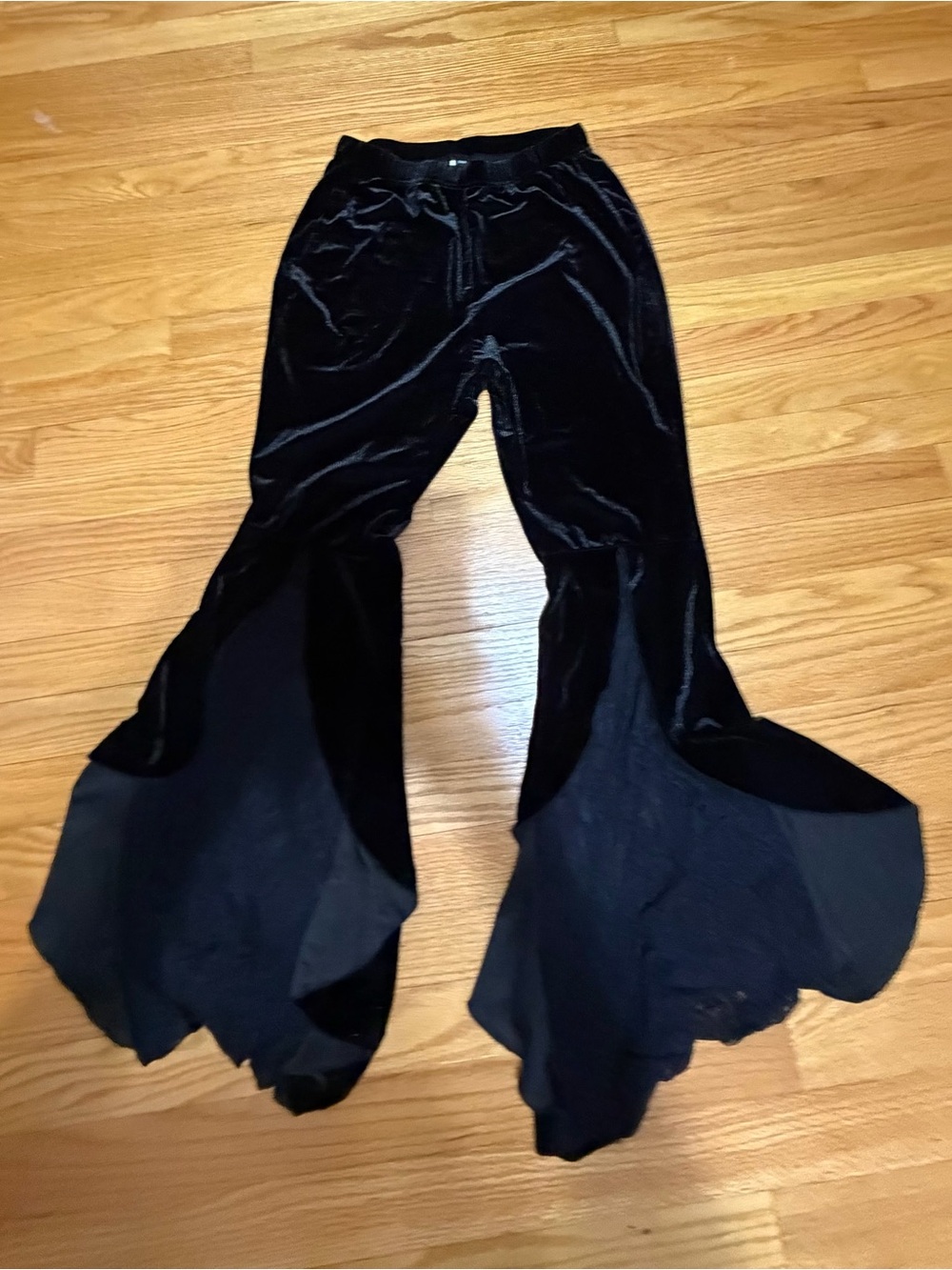 Black Velvet Flared Kids Bottoms